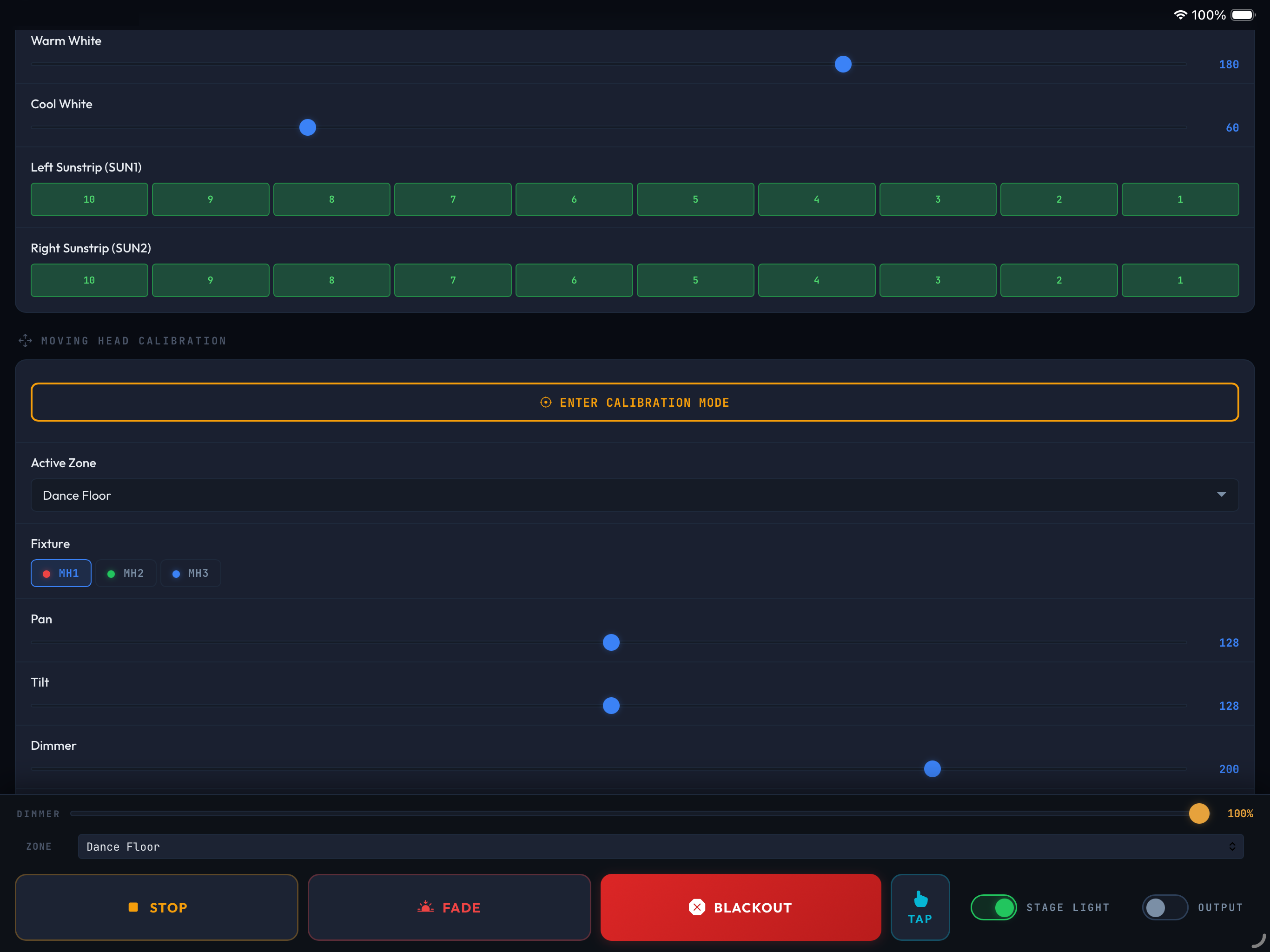 ShowControl Config view