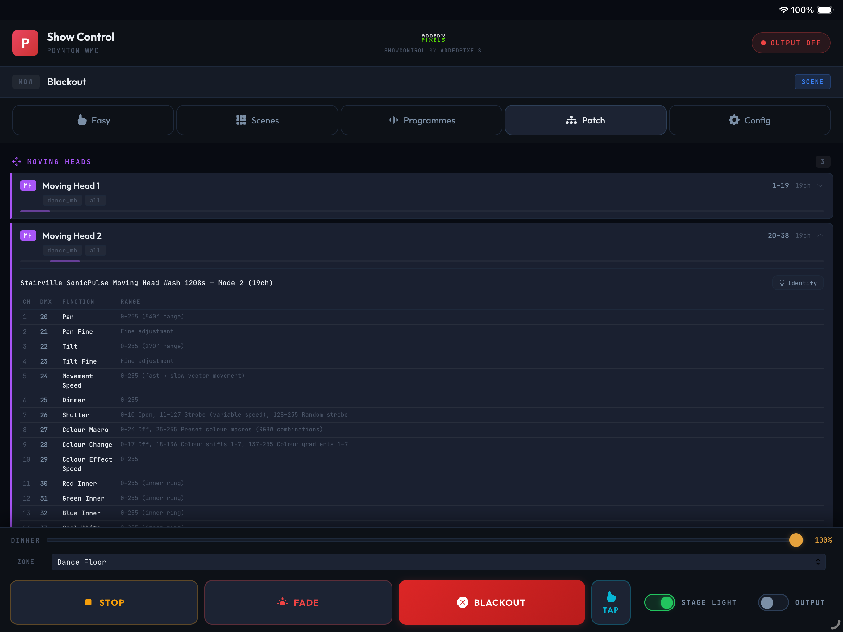 ShowControl Patch view